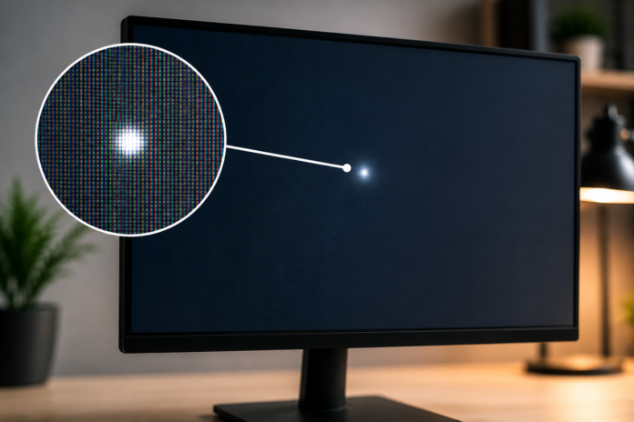 white spot on monitor